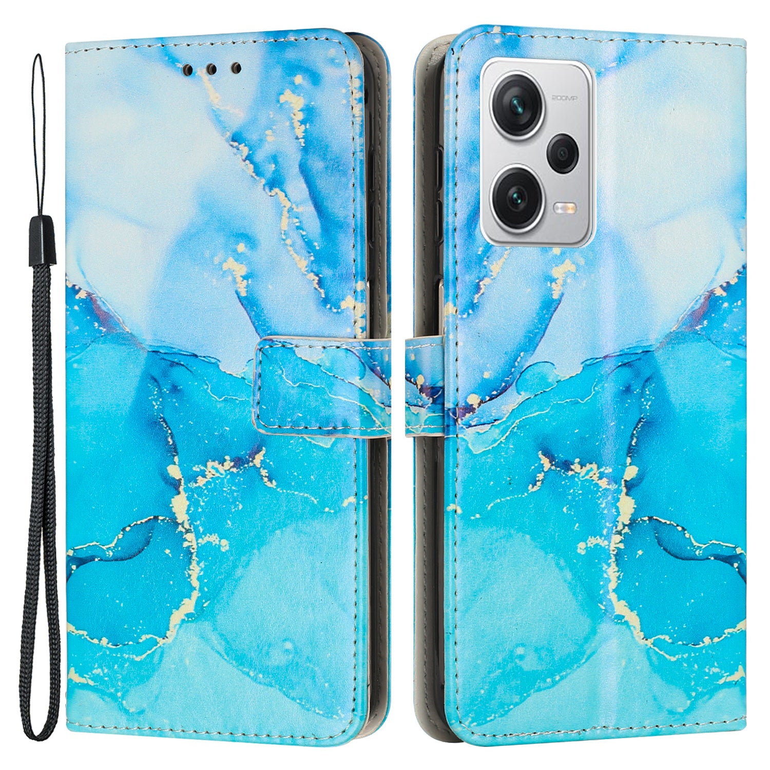 For Xiaomi Redmi Note 12 Pro 5G Stand Leather Phone Case Marble Pattern Wallet Cover with Strap For Xiaomi Redmi Note 12 Pro 5G Stand Leather Phone Case Marble Pattern Wallet Cover with Strap